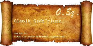 Olenik Szíriusz névjegykártya